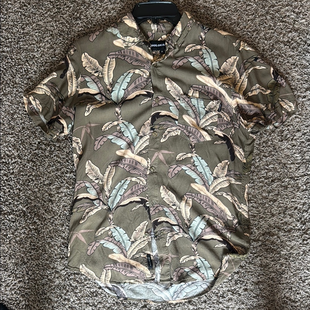 Men's Tropical Leaf Print Shirt